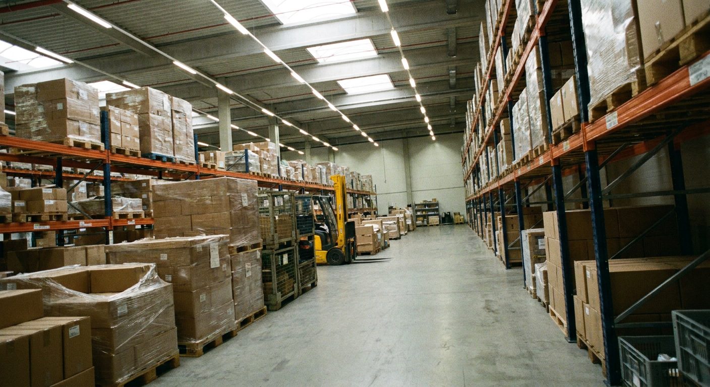 Entrepôt logistique et fret palettisé